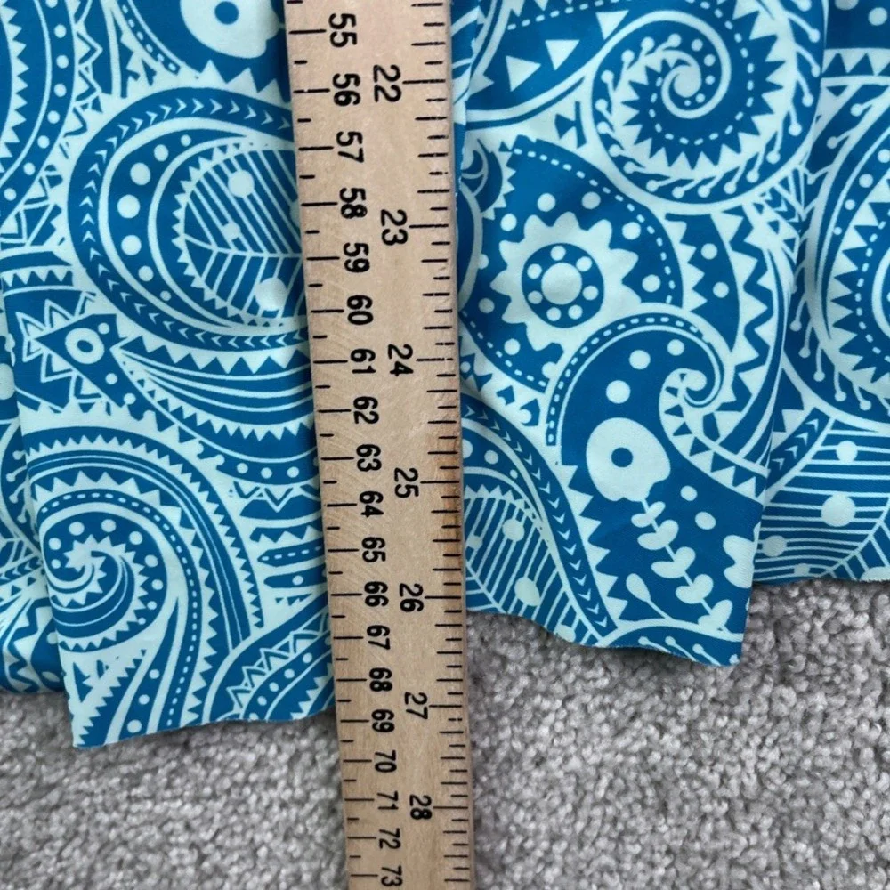 NEW Bloomchic Two Piece Swimsuit Women Size 28 Blue Paisley Tankini Plus Size